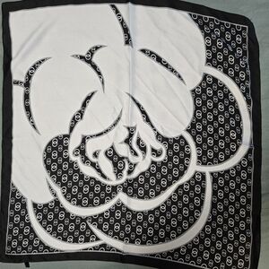 Elegant Black and White Patterned Scarf